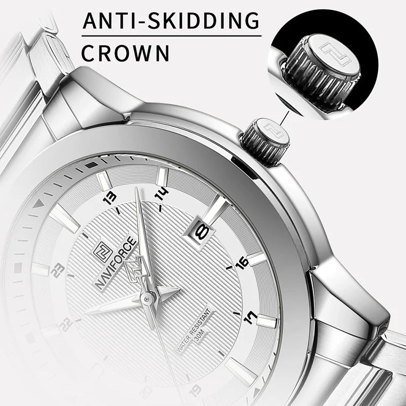 NAVIFORCE NF8029 Fashion Sport Watch | Stainless Steel | Luminous | Date Display
