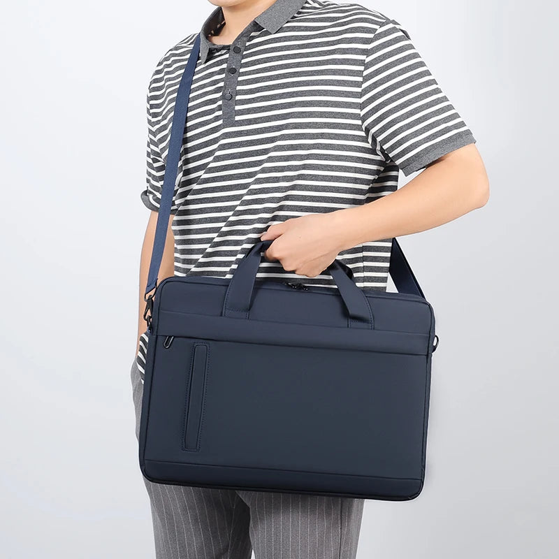 Men's Minimalist Briefcase | 14" Laptop Bag, Shoulder & Messenger Carry