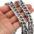 HNSP Stainless Steel Waterproof Cuban Link Chain Necklace For Men Jewelry Thick Heavy Chain 8/10/12/14MM Punk Rock Accessories