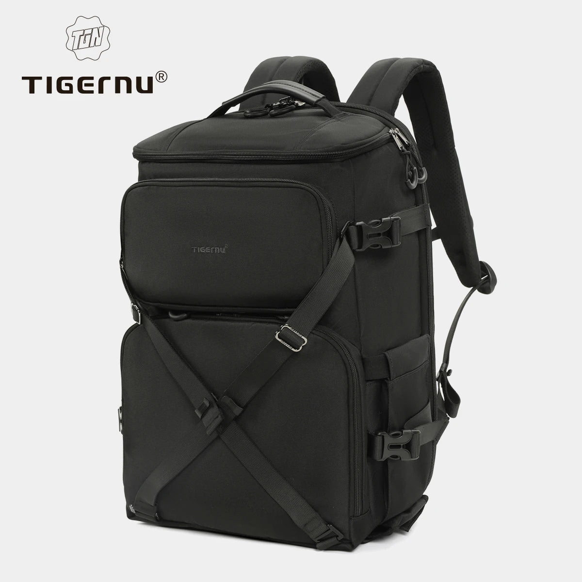 Tigernu Camera & Drone Backpack – 24L Nylon, 15.6" Laptop, External Suspension, Rain Cover