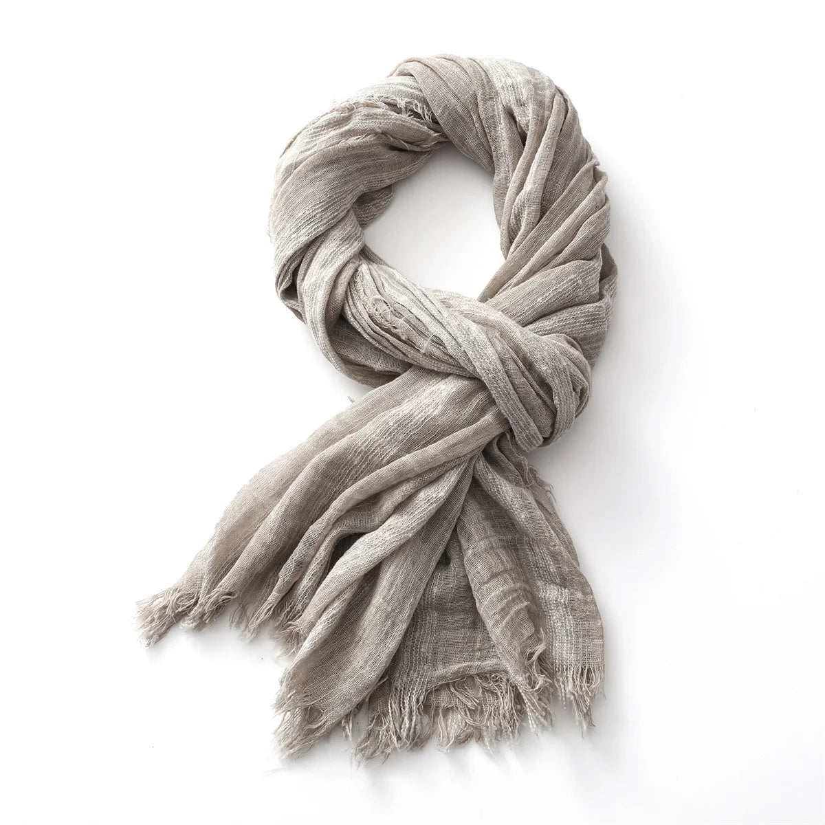 Unisex Cotton Linen Striped Scarf