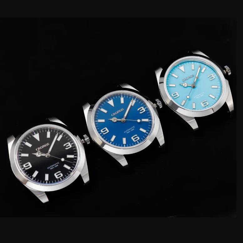 CRONOS Men Pilot Watch 39mm Automatic Mechanical Wristwatch C3 Luminous Diver 10ATM Waterproof Sapphire Miyota 8215 8315