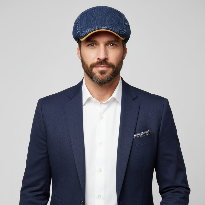 Men's Cotton Newsboy Cap – Solid Colour Beret