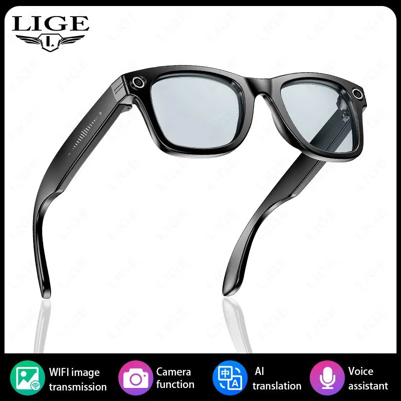 LIGE AI Smart Glasses – 8MP Camera, 4GB, AI Translation, Photochromic Option, 42g