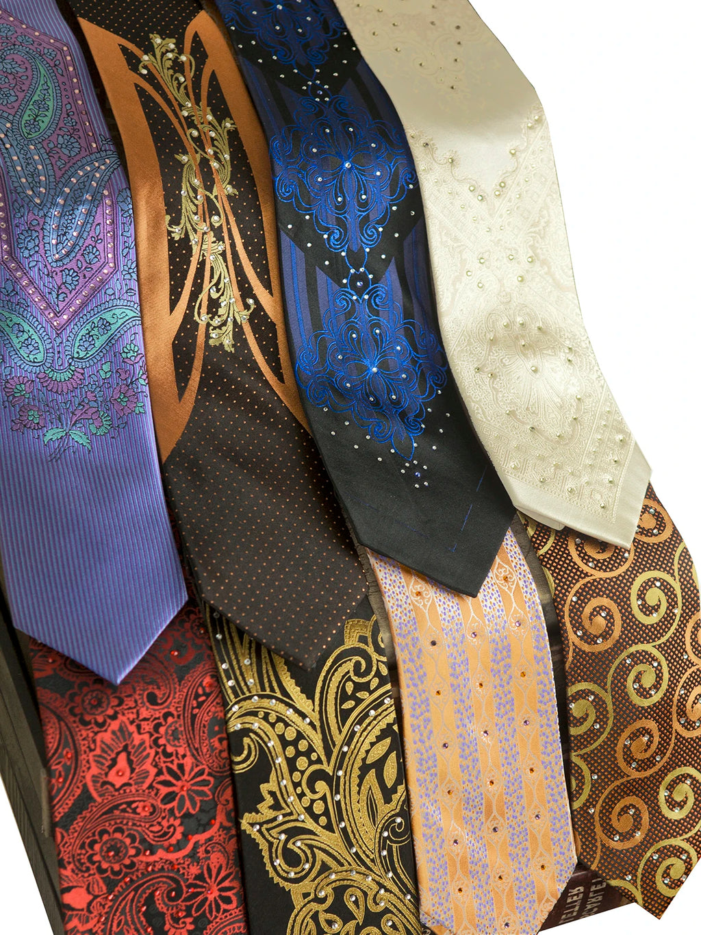 Men's Rhinestone Silk Jacquard Necktie – Paisley & Geometric | High-End