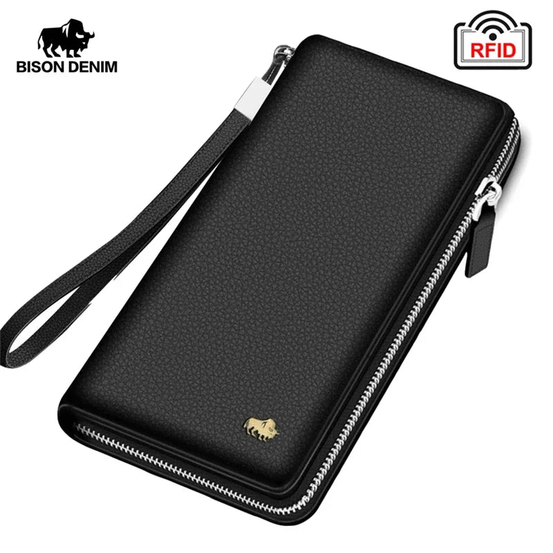 BISON DENIM Genuine Leather Men's Wallet