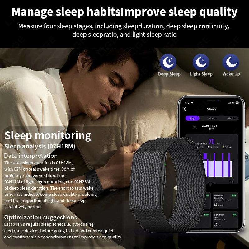 LIGE BWH59MAX Smart Fitness Tracker | Heart Rate, Blood Oxygen & Sleep Monitor