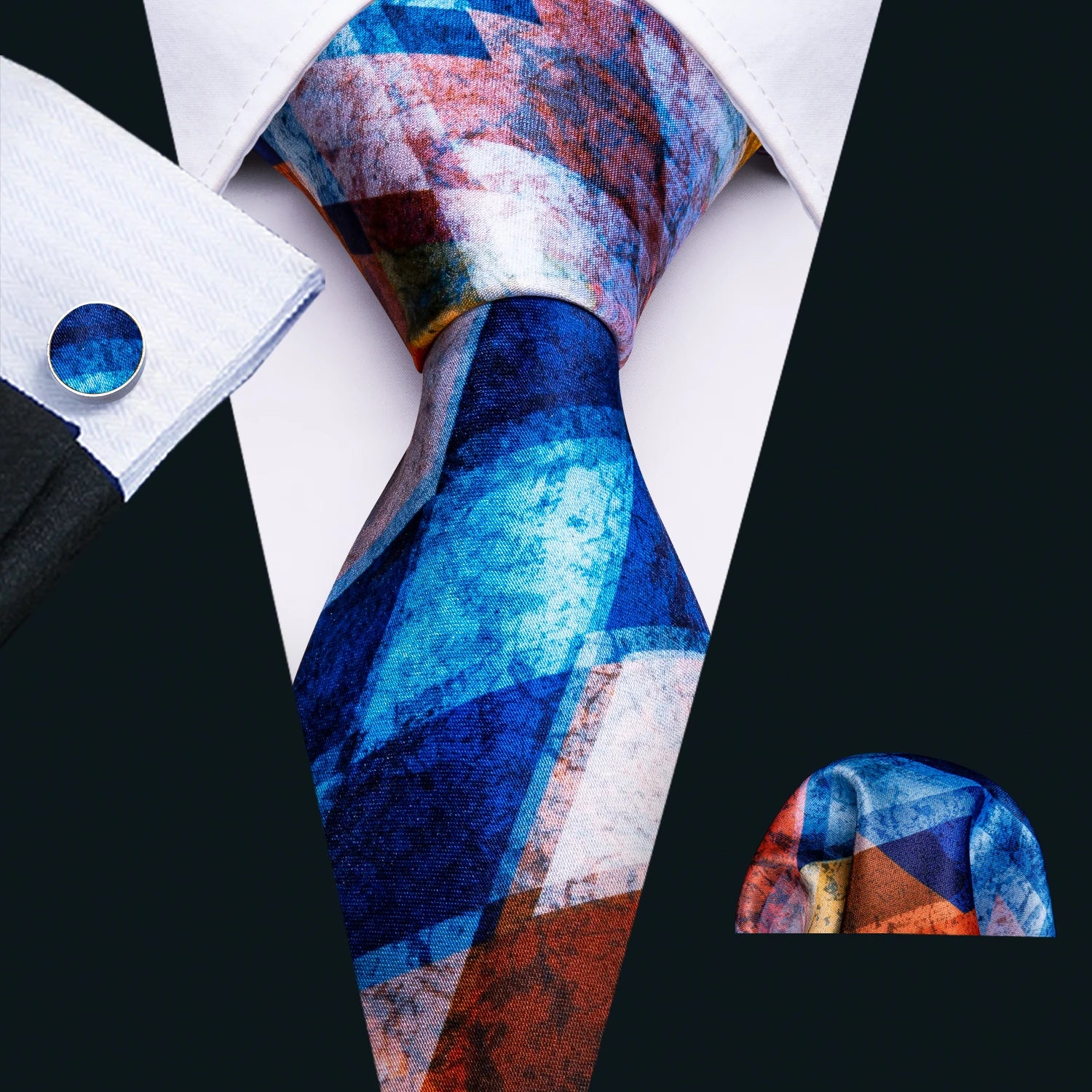 Men's Necktie, Pocket Square & Cufflinks Set – Floral & Novelty Prints