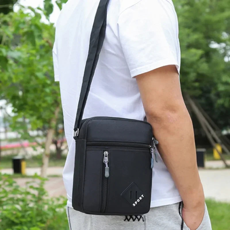 Men's Waterproof Canvas Messenger Bag – Small Crossbody Sling Pack for Work & Business