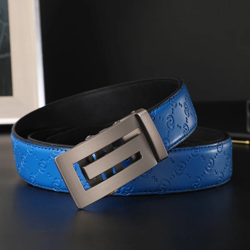 Unisex Split Leather Belt – Designer-Style Square Buckle