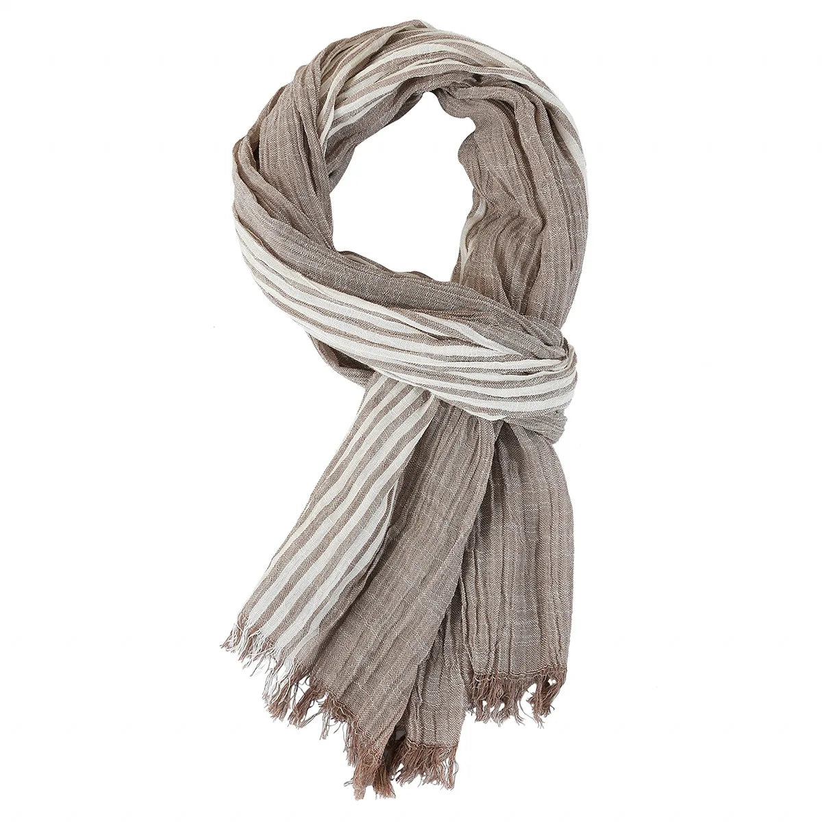 Designer Striped Cotton Linen Scarf | Men's Shawl & Wrap