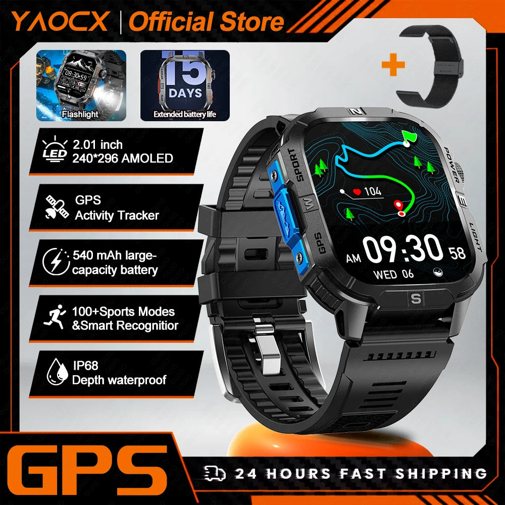 ZODVBOZ GTH3 Smartwatch | 2.01" Screen, 6-Satellite GPS, IP68 & Bluetooth Calling