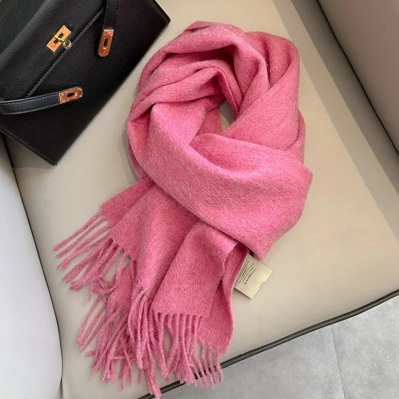Unisex Wool Narrow Scarf