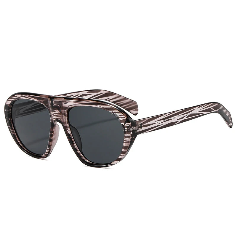 SO&EI Vintage Candy Color Pilot Men Sunglasses Fashion Women Outdoor Shades UV400 Punk Leopard Sun Glasses