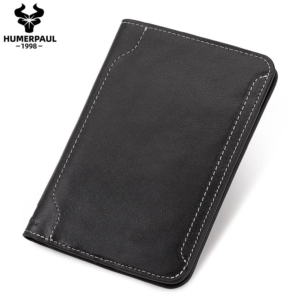 Genuine Leather Passport Wallet — Travel Document Organiser with Card Slots