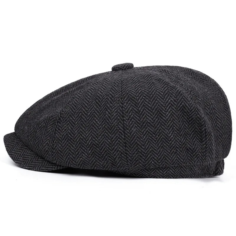 Men's Striped Flat Cap