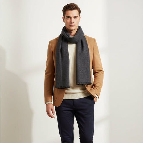 Gray scarf on a white background