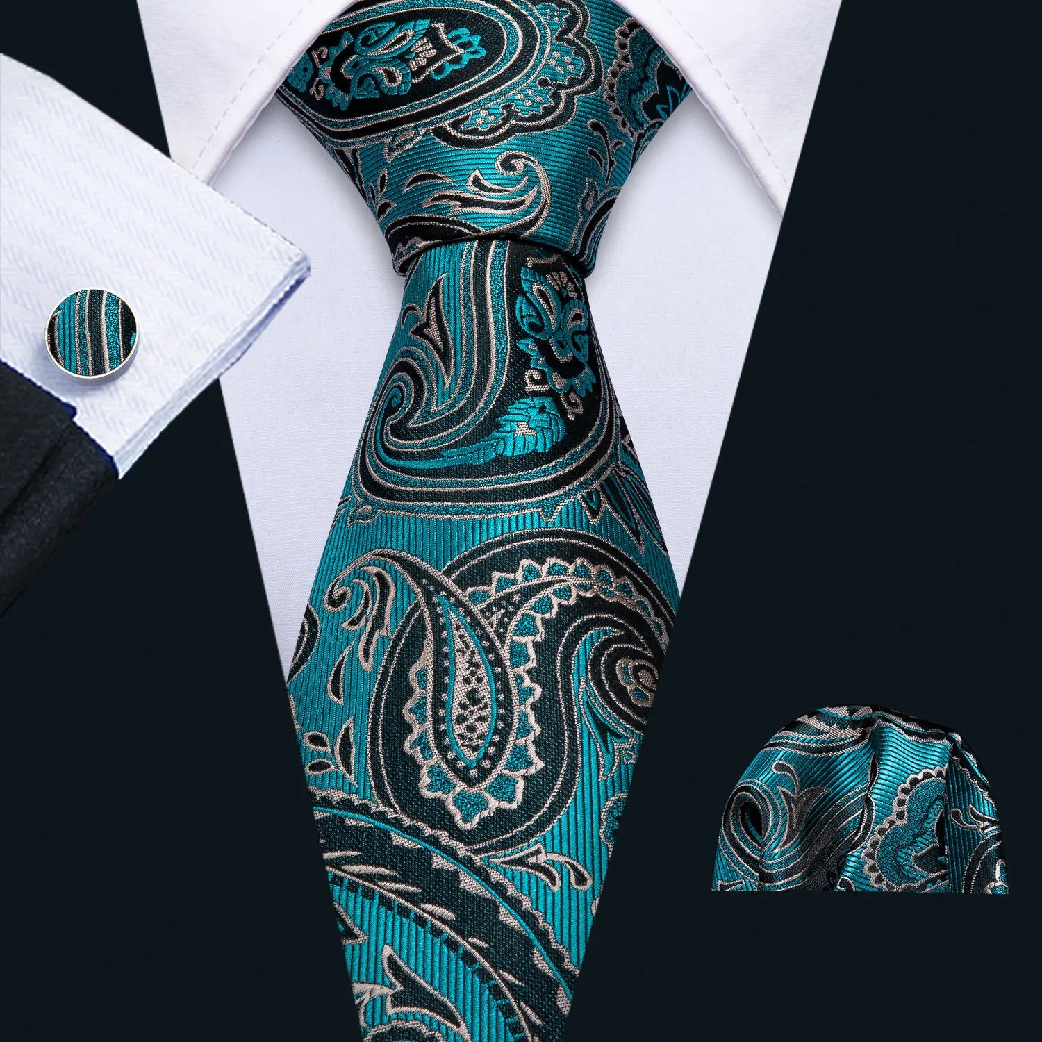 Men's Necktie, Pocket Square & Cufflinks Set – Floral & Novelty Prints