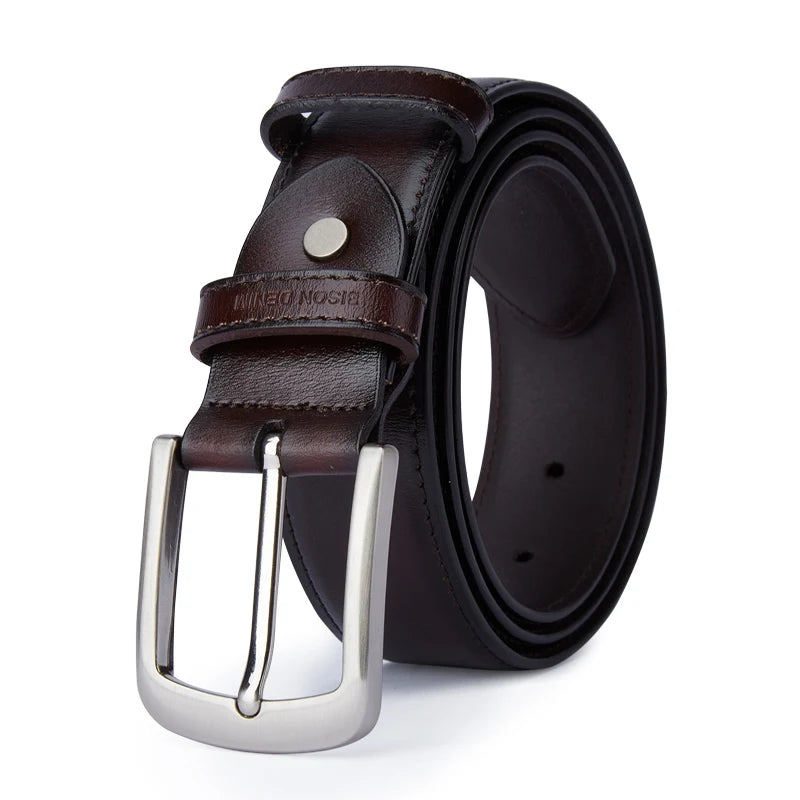 BISON DENIM Leather Pin Buckle Belt