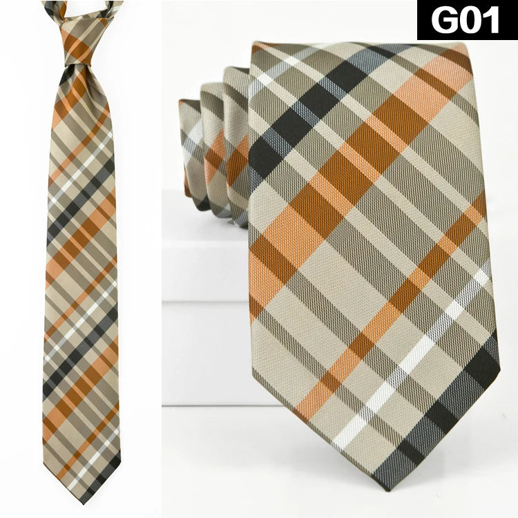 Men's 100% Silk Jacquard Necktie – Paisley, Abstract & Geometric Patterns