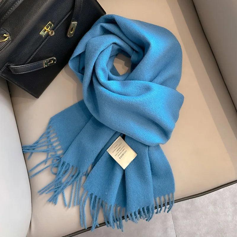 Unisex Wool Narrow Scarf