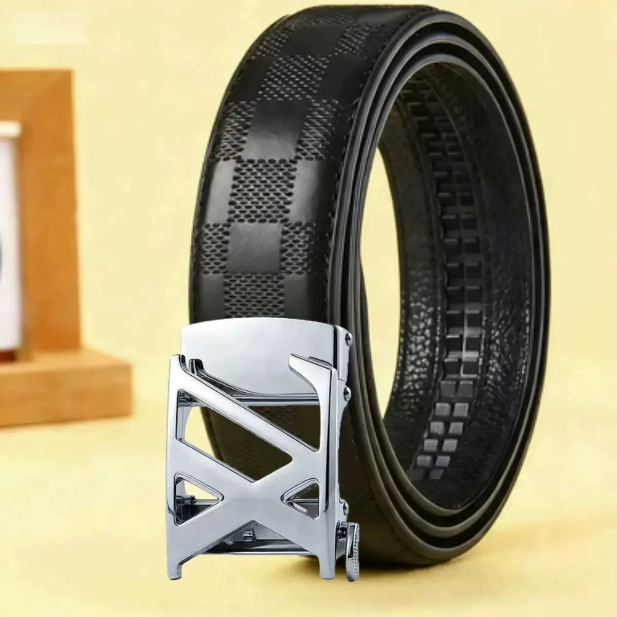 Men's Automatic Buckle Belt – Gold, Silver & Black Finish