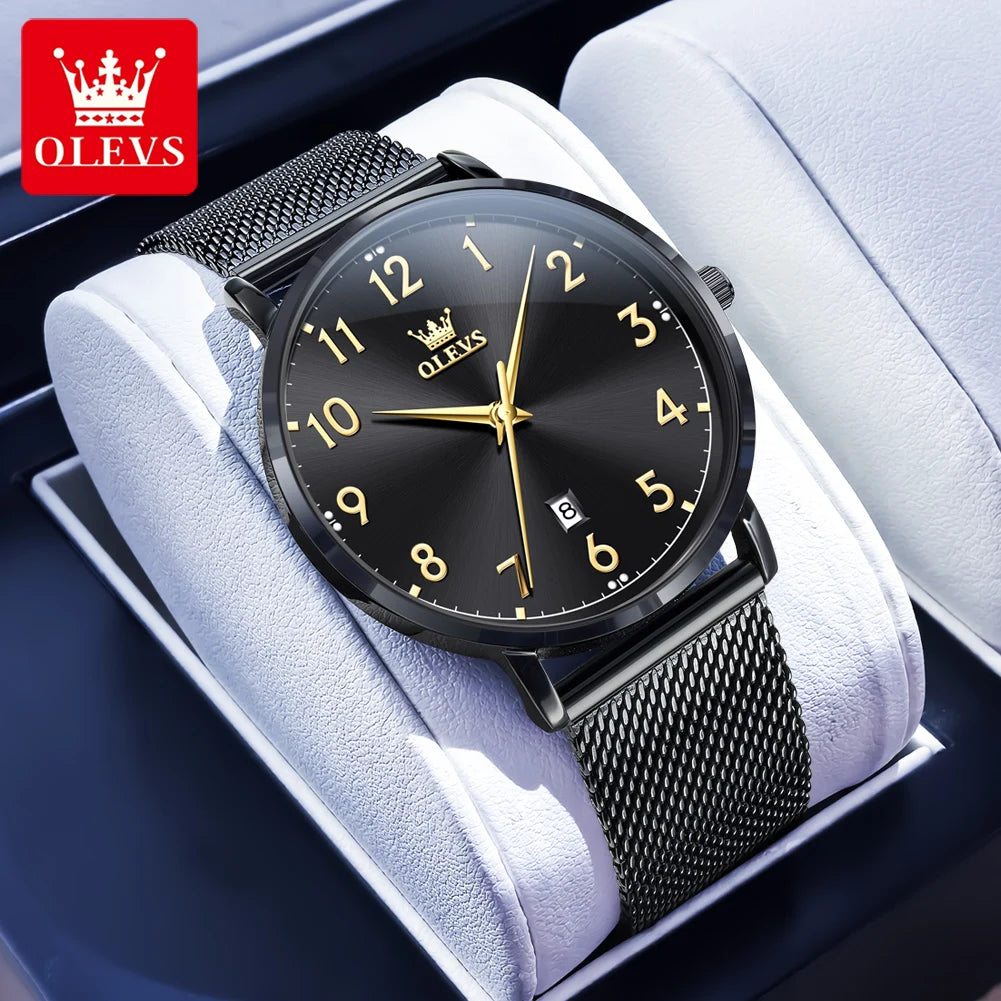 Top Brand OLEVS New 5653 Man Watch Minimalist Fashion Quartz Watch for Men Digital Dial Auto Date Waterproof Men's Wristwatches