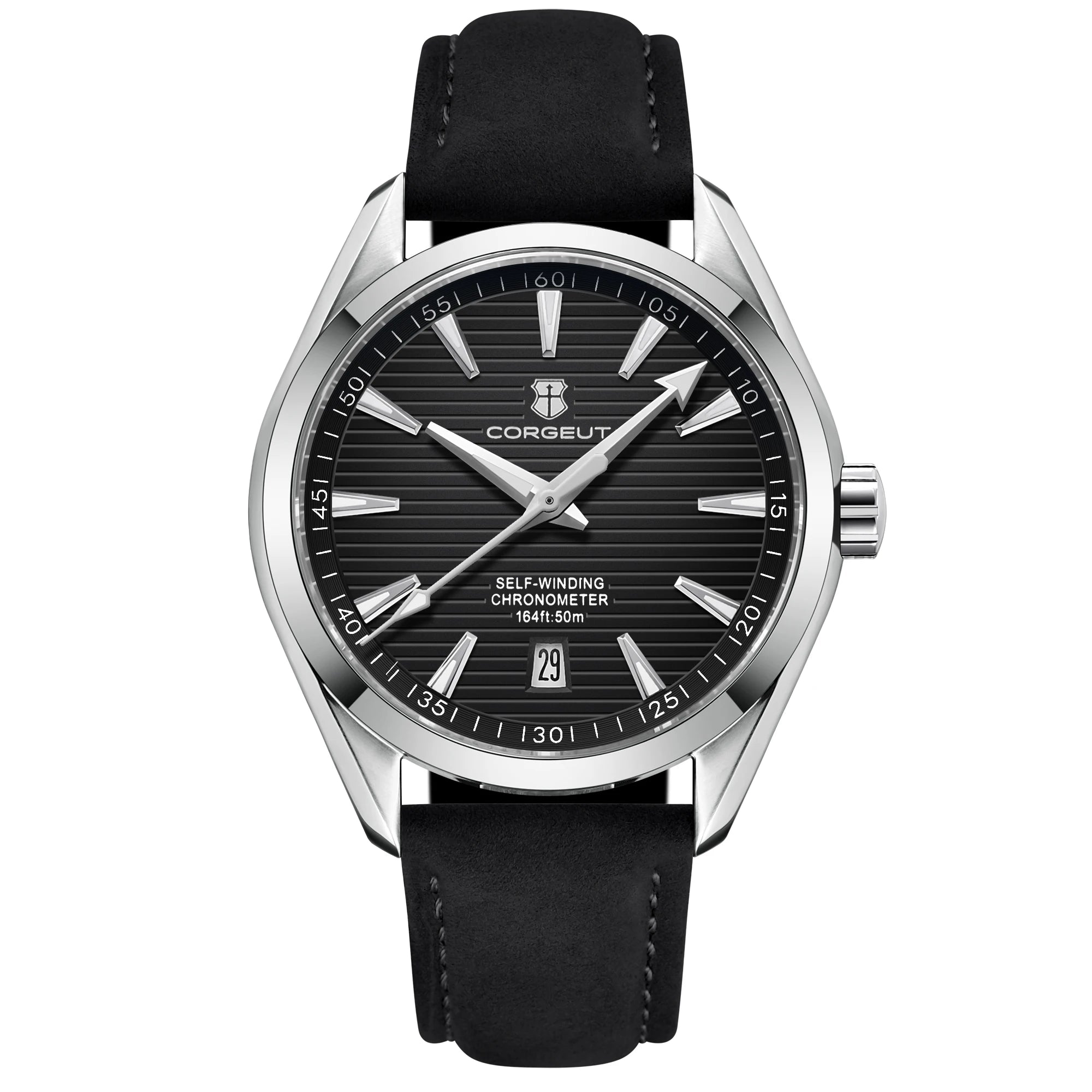 CORGEUT 41mm Automatic Watch – Seiko NH35, Sapphire Crystal, Exhibition Caseback, 50m Water Resistant