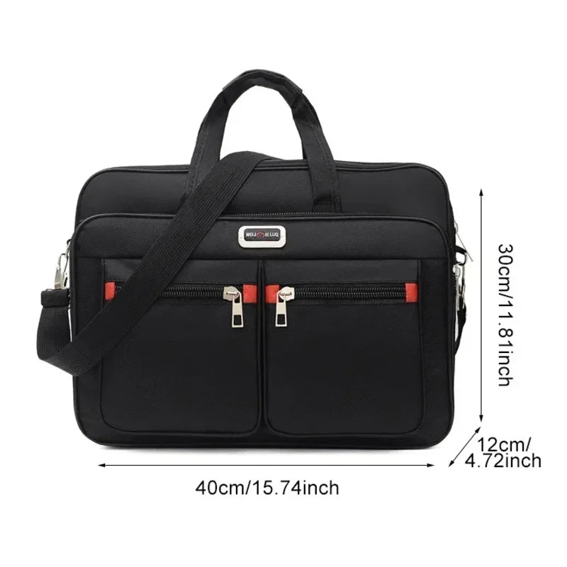 Large Capacity Business Briefcase — Multi-Pocket, Shoulder & Hand Carry