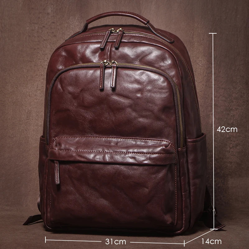 GURO Men's Genuine Leather Laptop Backpack