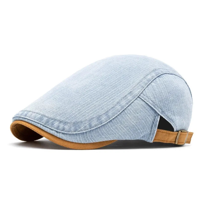 Men's Cotton Newsboy Cap – Solid Colour Beret