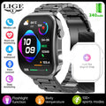 LIGE Smart Watch – 2.2" 3D Curved Display, Body Temp, Bluetooth Calling, IP67
