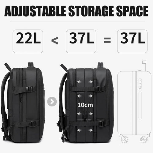 Bange BG-1908 Travel & Business Backpack – Expandable, USB, 17.3" Laptop, 37L/45L