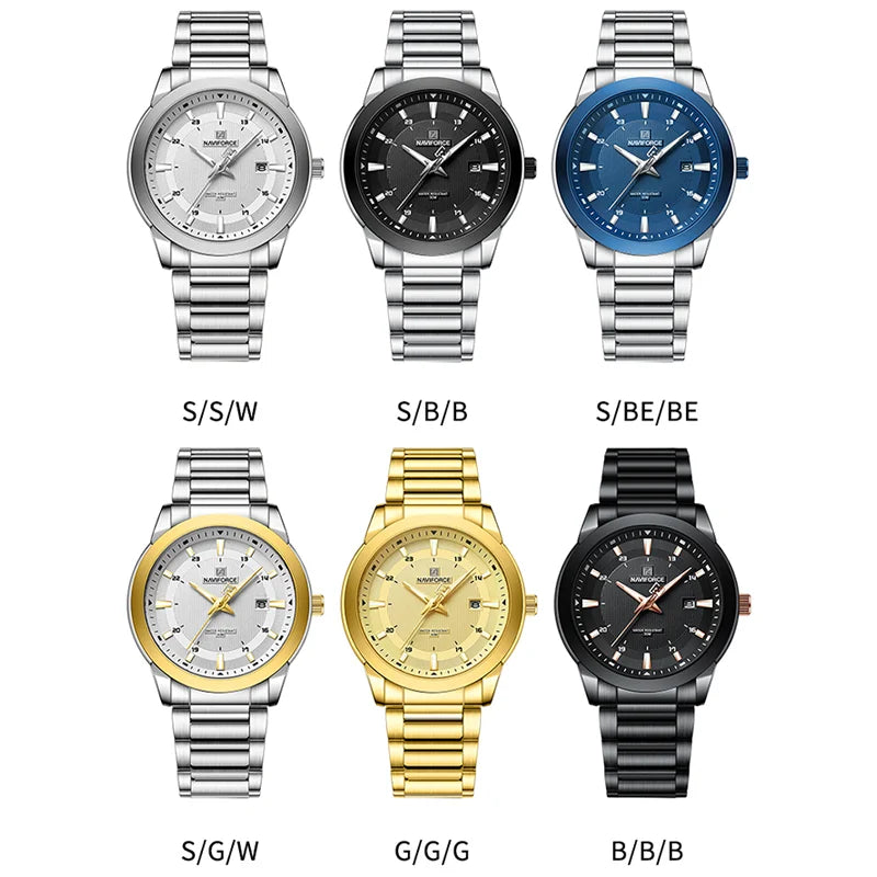 NAVIFORCE NF8029 Fashion Sport Watch | Stainless Steel | Luminous | Date Display