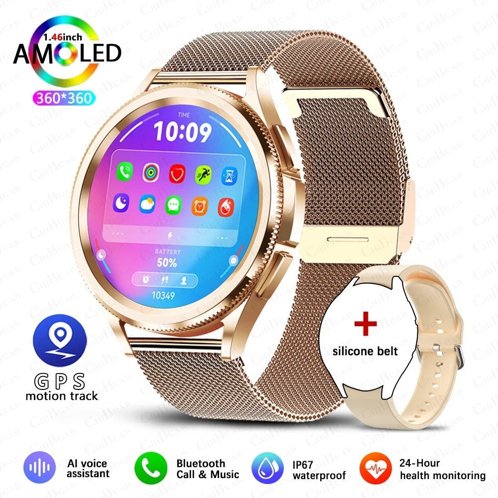 Jooeniok Watch 6 Pro Smartwatch | 1.46" AMOLED, Bluetooth Calling & GPS Sports Tracker