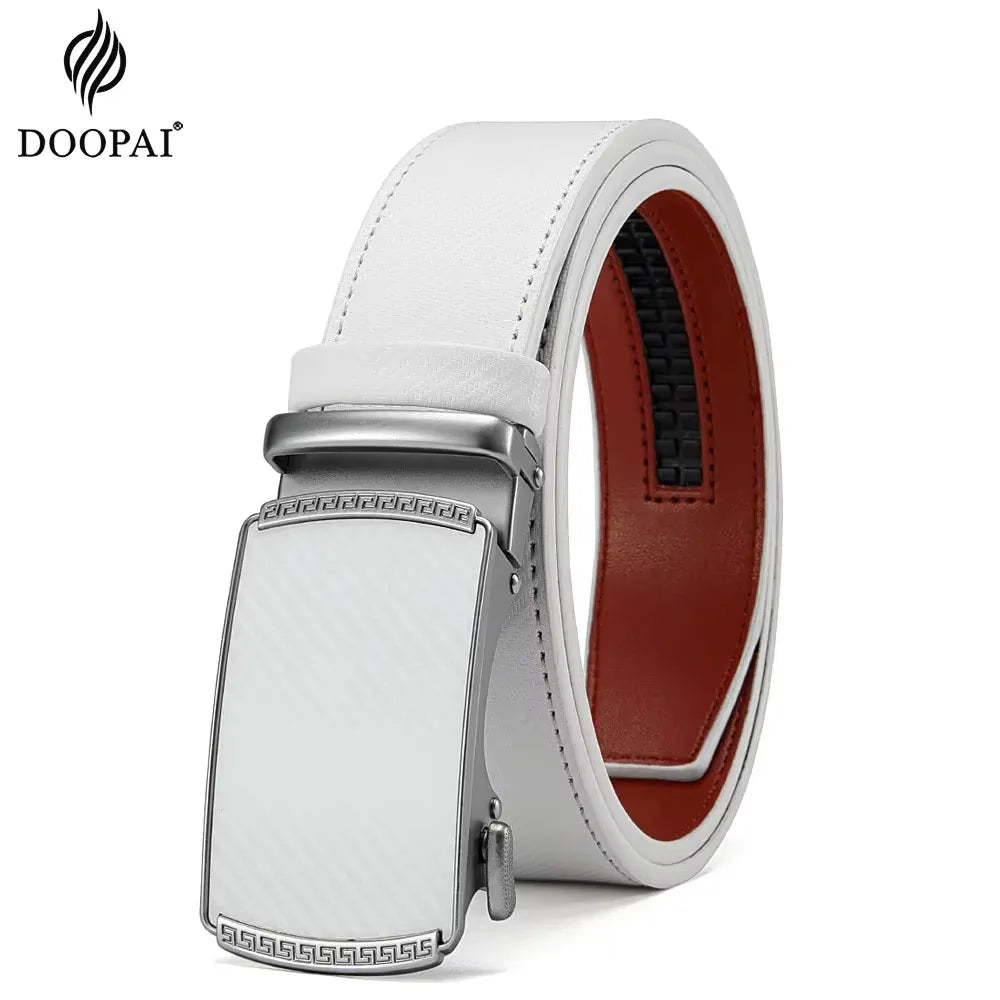 Unisex Leather Automatic Buckle Belt – 11 Colours, 3 Sizes