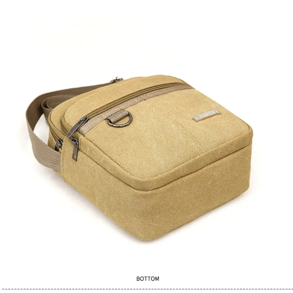 Men's Canvas Bucket Crossbody & Sling Bag – Compact Messenger & Shoulder Bag