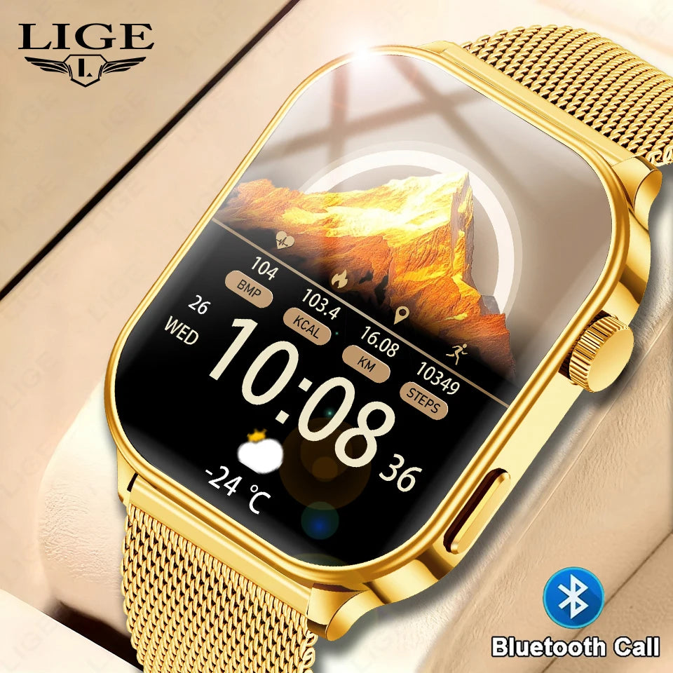 LIGE Smart Watch – 2.01" IPS Display, Bluetooth Calling, Heart Rate & Blood Oxygen