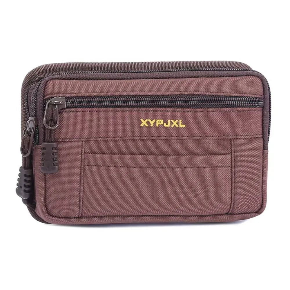 Men's Canvas Bum Bag – Multi-Compartment Waist Pack with Phone Holder