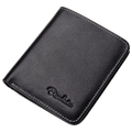 BISON DENIM Top-Layer Leather Slim Bifold Wallet