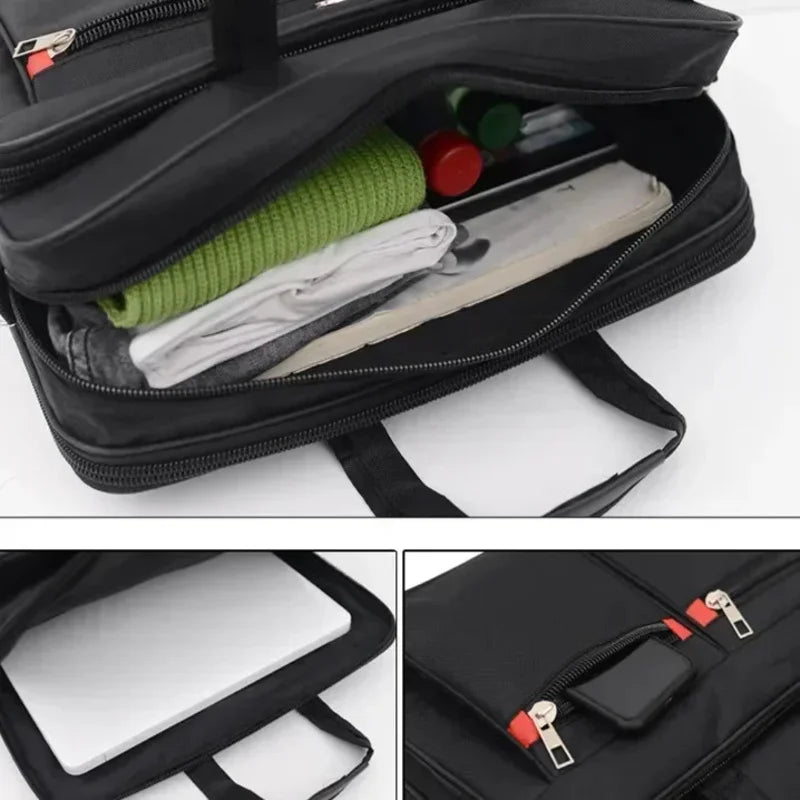 Large Capacity Business Briefcase — Multi-Pocket, Shoulder & Hand Carry