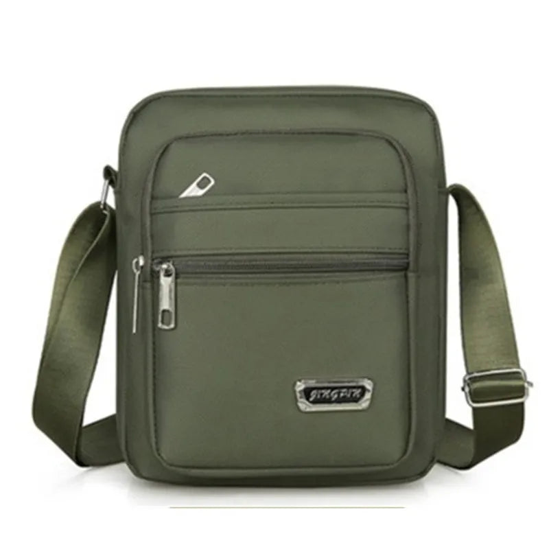 Men's Waterproof Nylon Bucket Crossbody Bag – Multi-Layer Shoulder & Business Bag