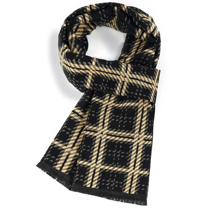Men's Plaid Cashmere Scarf – Long Wrap