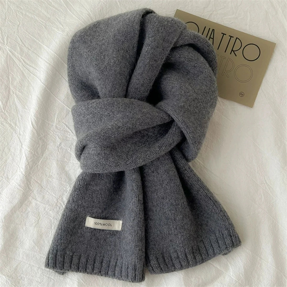 Wool Knit Long Scarf