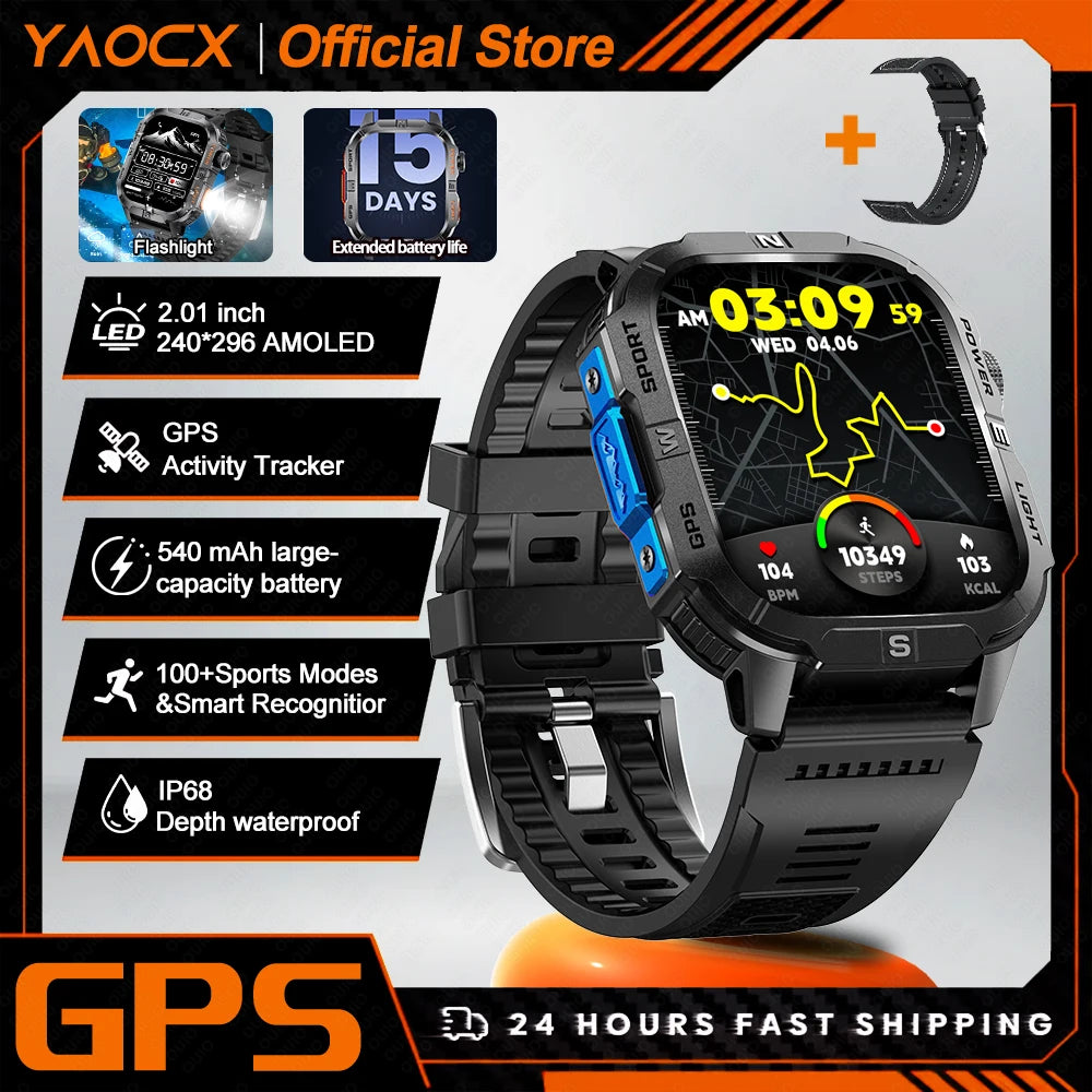 ZODVBOZ GTH3 Smartwatch | 2.01" Screen, 6-Satellite GPS, IP68 & Bluetooth Calling