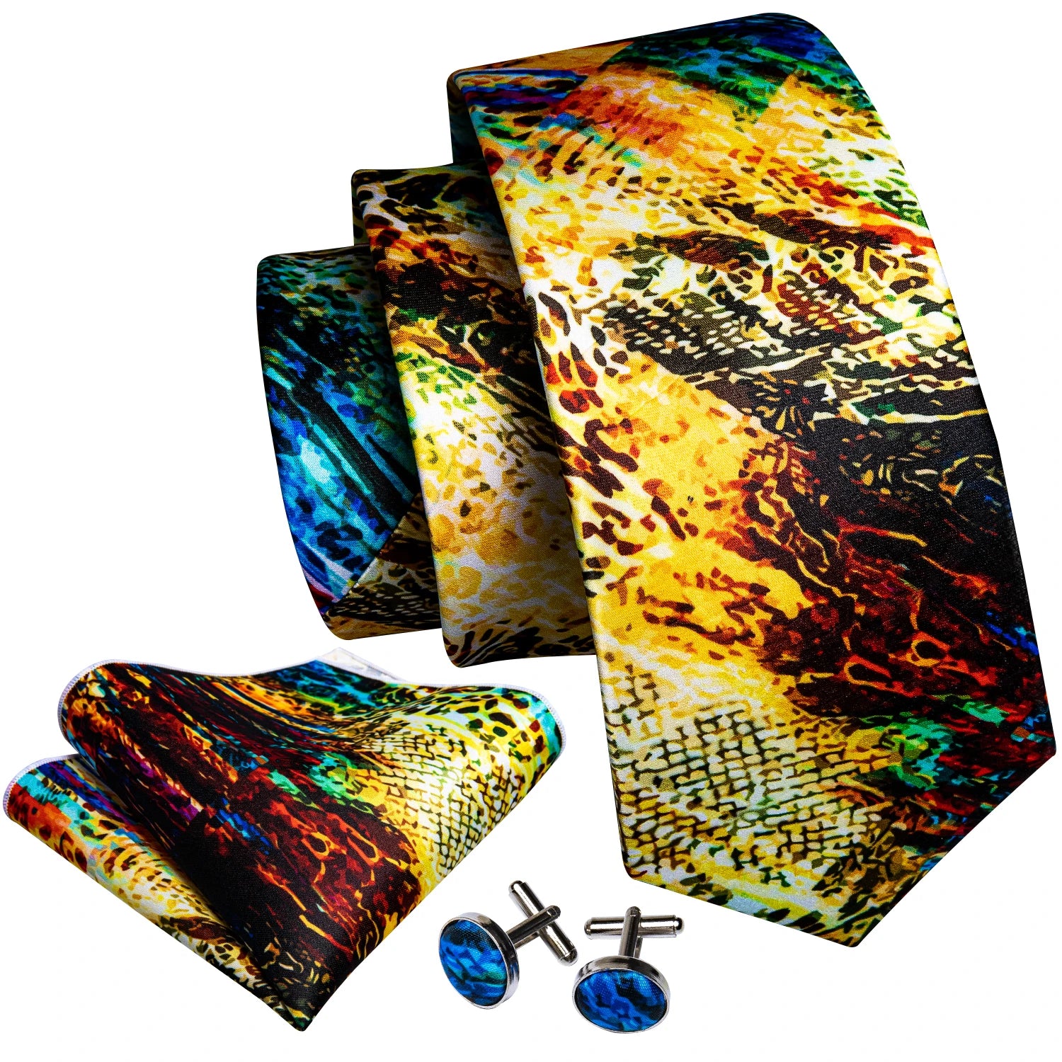 Men's Necktie, Pocket Square & Cufflinks Set – Floral & Novelty Prints