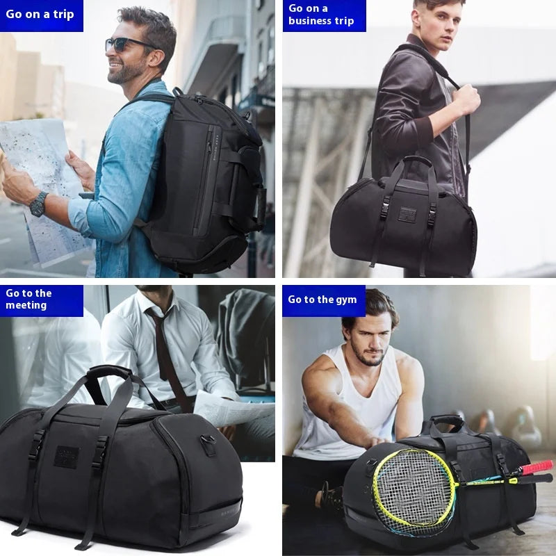 BANGE Large Waterproof Gym & Travel Duffel Bag – Multifunction Backpack & Carry-On
