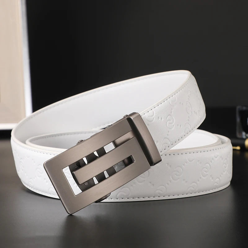 Unisex Split Leather Belt – Designer-Style Square Buckle