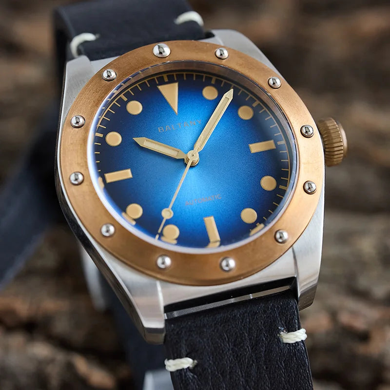 BALTANY B4030 Bronze Automatic Watch – Seiko NH38, Sapphire Crystal, 200m Water Resistant