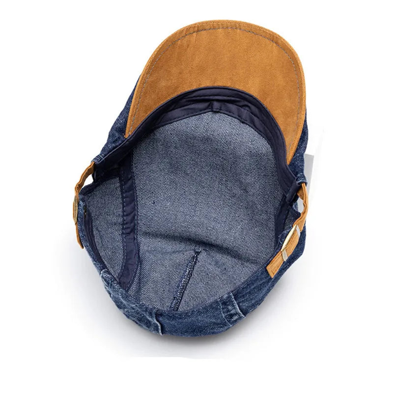 Men's Cotton Newsboy Cap – Solid Colour Beret